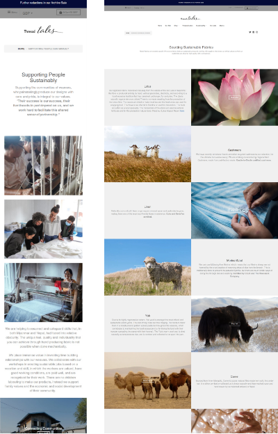 thread tales shopify website design for sustainability
