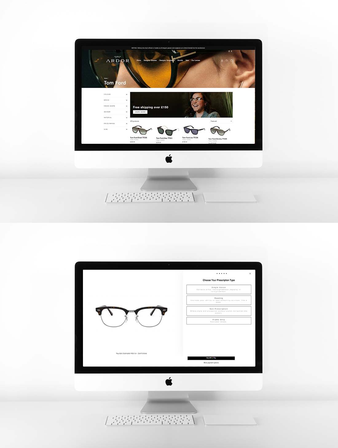 Ardor Eyewear ecommerce for opticians casestudy banner